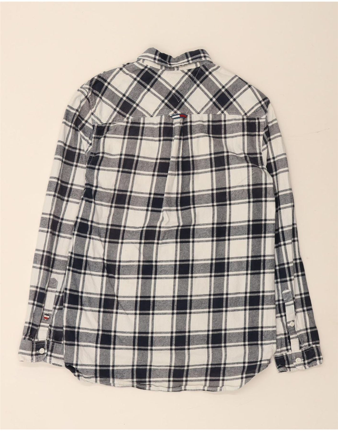 TOMMY HILFIGER Muška flanelska košulja standardnog kroja, mala mornarsko plava karirana pamuk