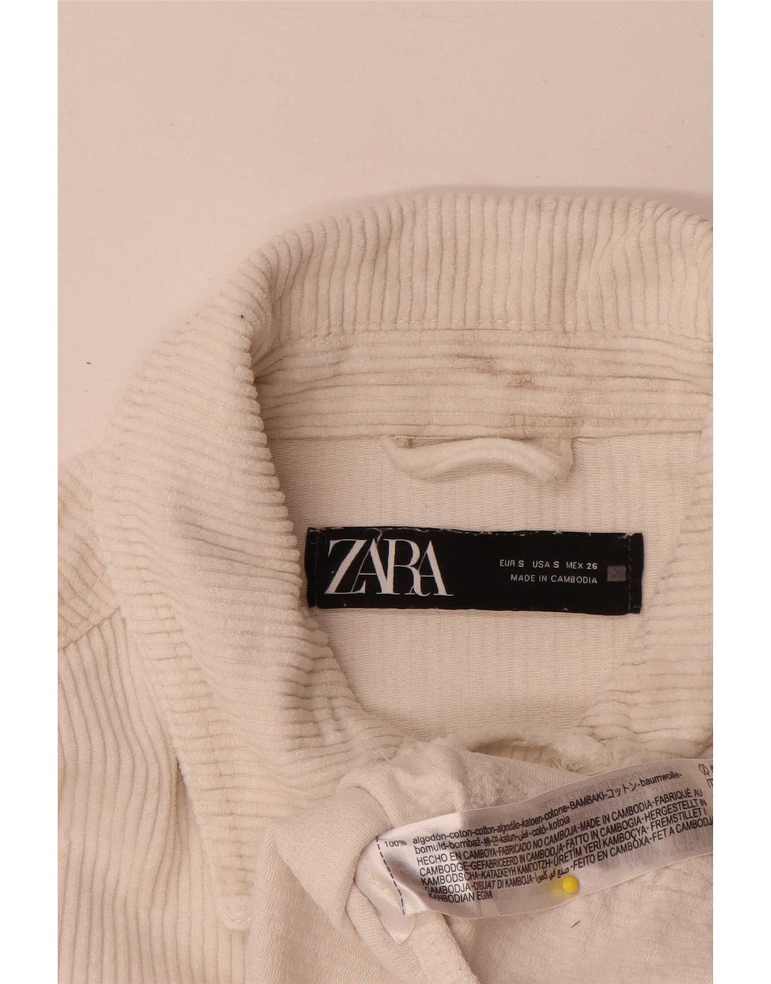 Zara ženska prevelika jakna od samta, UK 10, mala pamučna boja