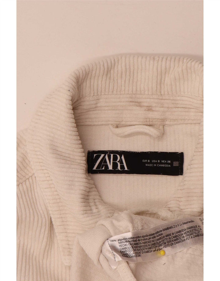 Zara ženska prevelika jakna od samta, UK 10, mala pamučna boja