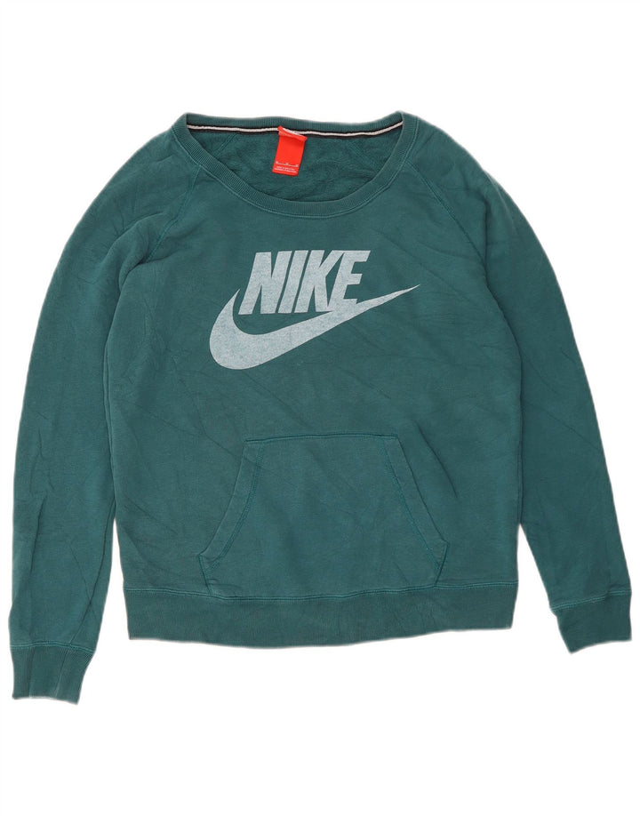 Ženska majica Nike Graphic Sweatshirt UK 14 Srednje zeleni pamuk
