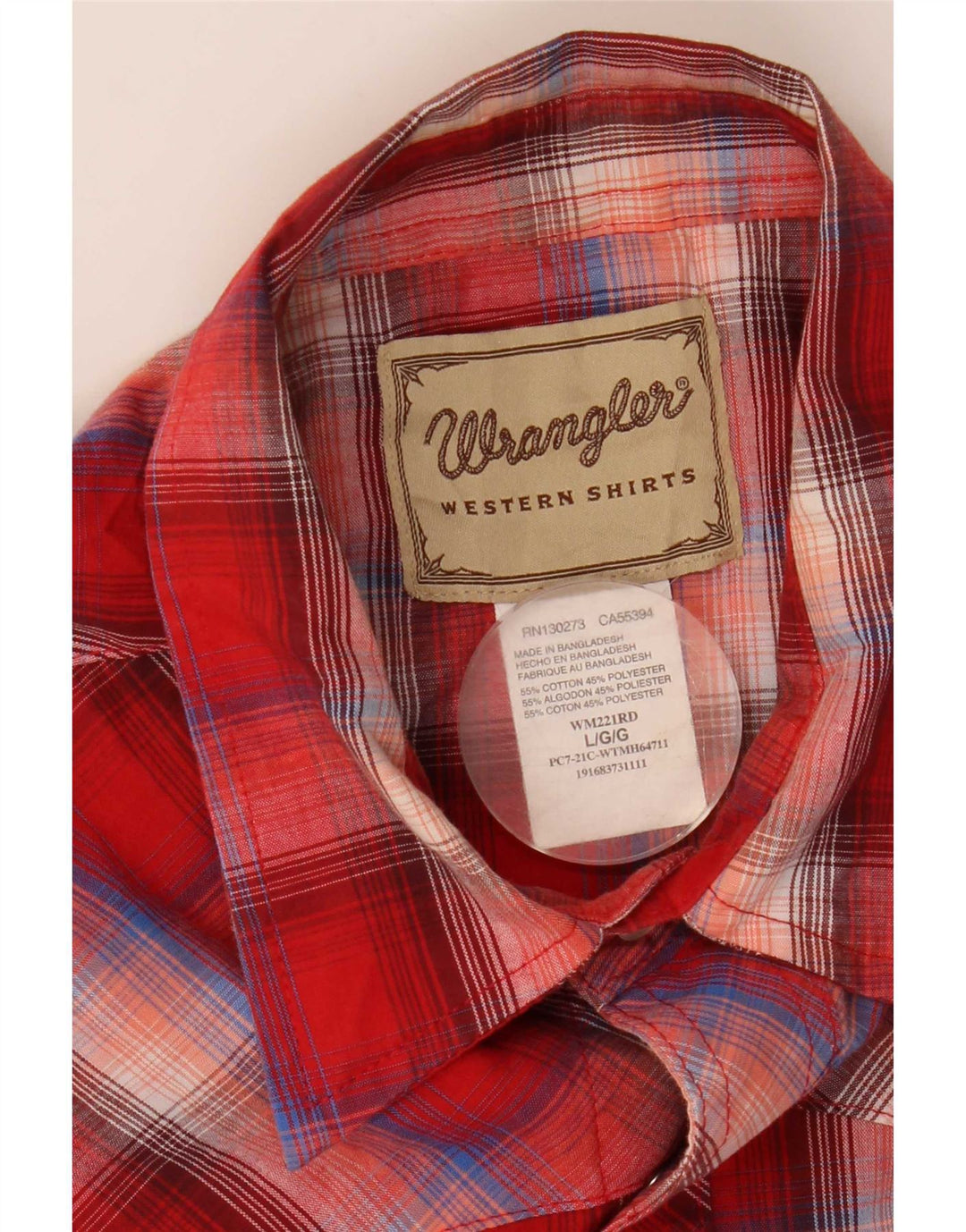 Wrangler muška majica kratkih rukava veliki crveni karirani pamuk