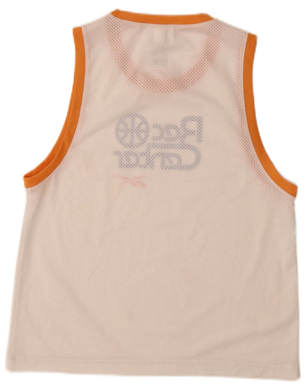 REEBOK Ženski široki grafički prsluk UK 8/10 Mali prljavo bijeli poliester