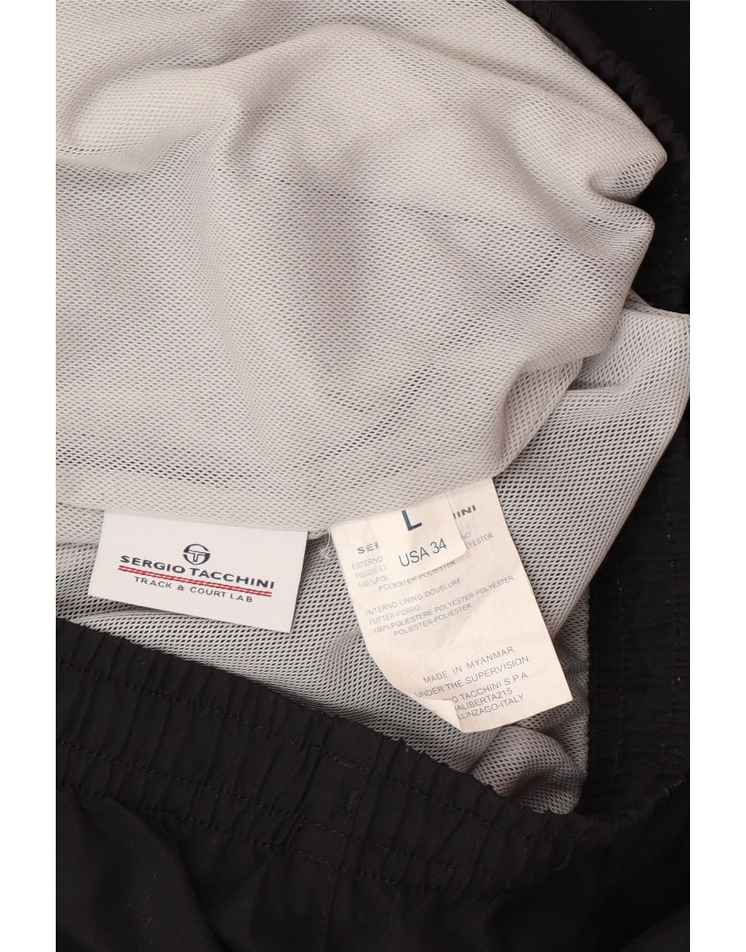 SERGIO TACCHINI Muške trenirke Hlače velike W34 L31 crni poliester