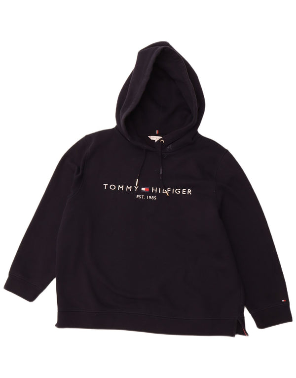 TOMMY HILFIGER Ženska majica s kapuljačom s kapuljačom UK 22 3XL tamnoplavi pamuk