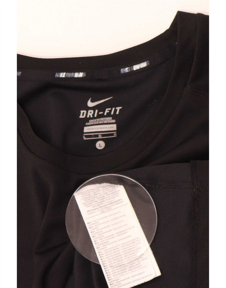 Nike Dri Fit majica kratkih rukava, veliki crni poliester