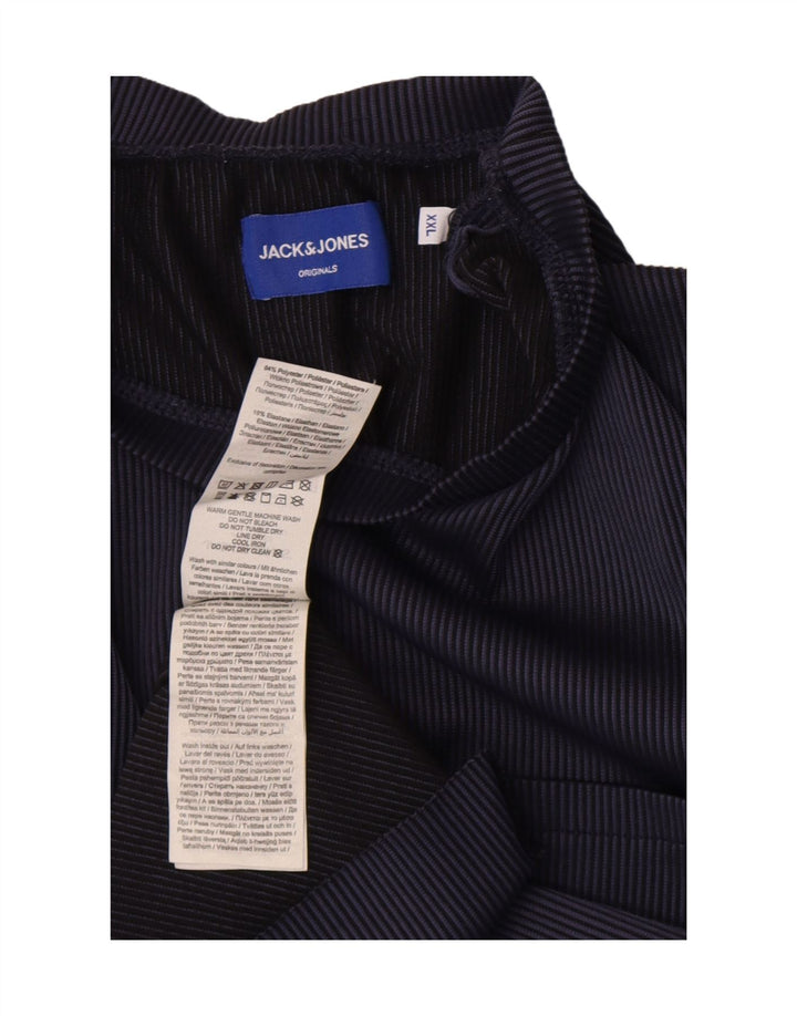 Jack & Jones muška majica kratkih rukava 2XL tamnoplavi poliester na pruge