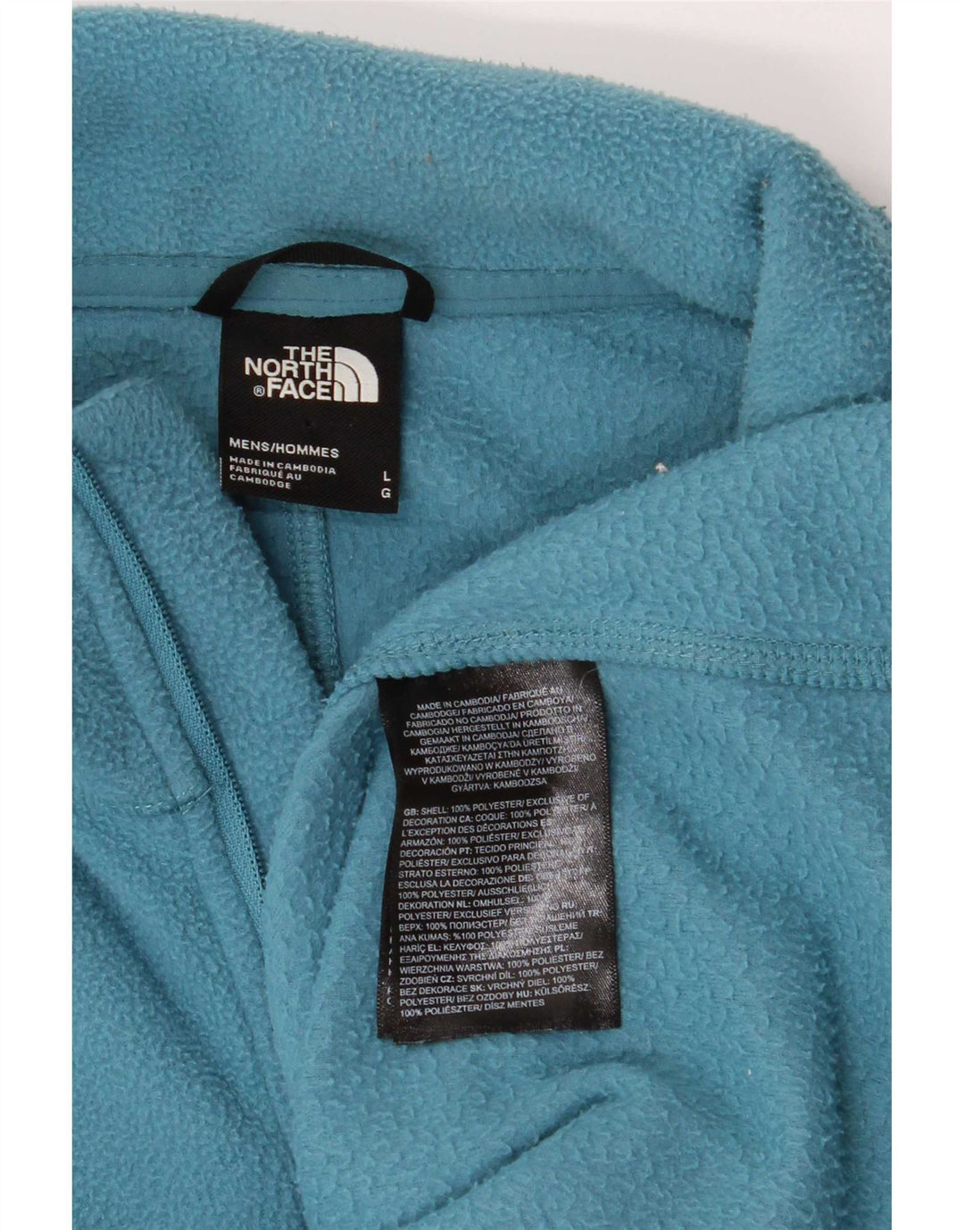 The North Face muški džemper od flisa s patentnim izrezom, veliki plavi poliester
