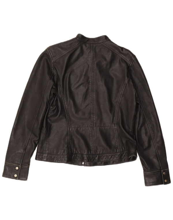 MONSOON ženska kožna jakna UK 14 velika crna koža