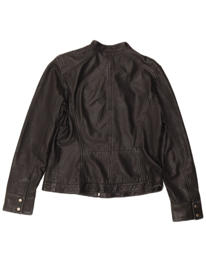 MONSOON ženska kožna jakna UK 14 velika crna koža