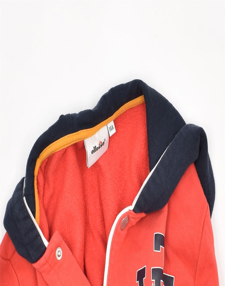 ELLESSE Boys Graphic Hooded Bomber Jacket 13-14 Years Orange Cotton | Vintage | Thrift | Second-Hand | Used Clothing | Messina Hembry 