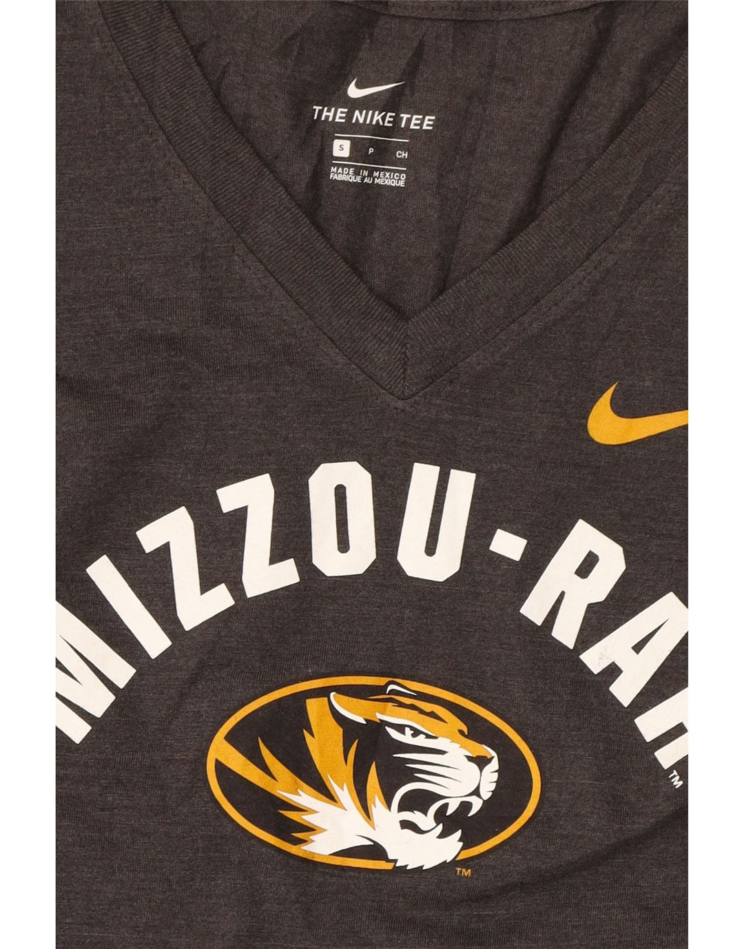 NIKE Womens Mizzou Graphic T-Shirt Top UK 10 Small Grey Polyester Vintage Nike and Second-Hand Nike from Messina Hembry 