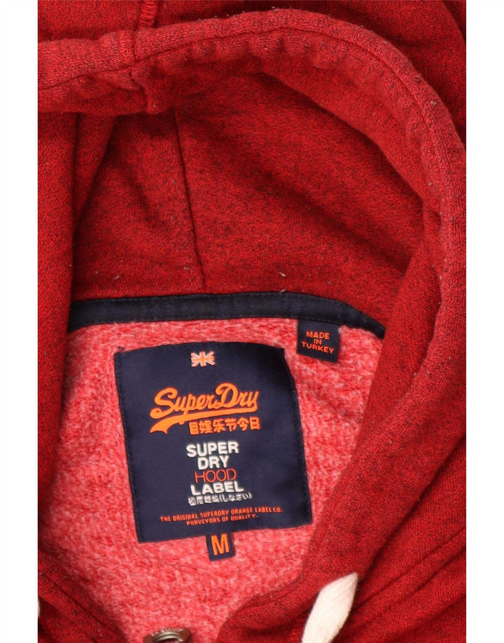 Superdry muški pulover s kapuljačom s patentnim zatvaračem, srednji crveni pamuk