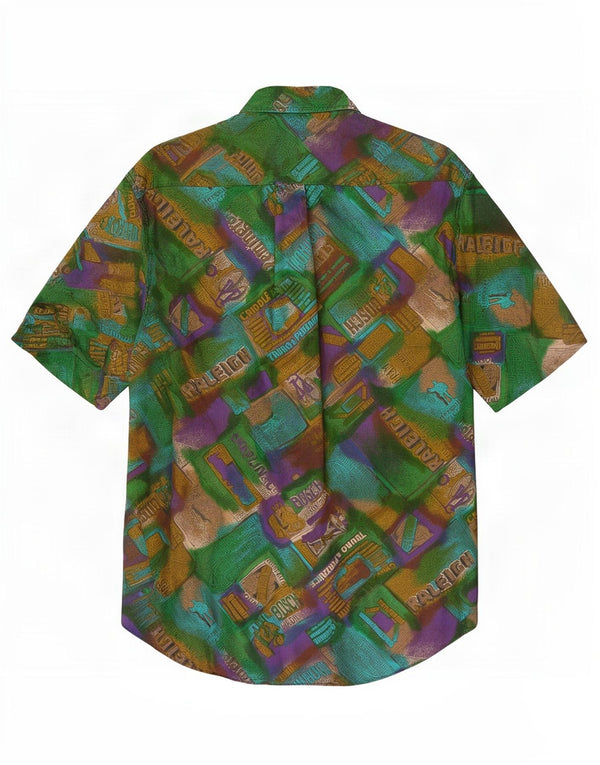 West Coast muška grafička majica kratkih rukava XL zelena patchwork viskoza