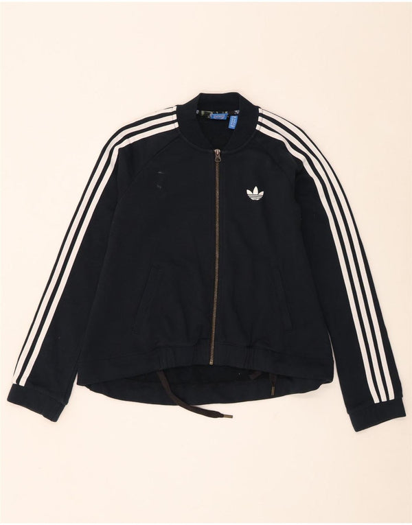 Adidas ženska gornja jakna s grafičkim motivima UK 8 Mala crna pamučna
