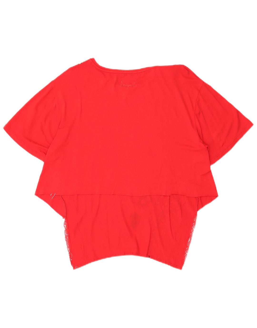 DESIGUAL ženski asimetrični gornji dio bluze UK 14 Veliki crveni cvjetni