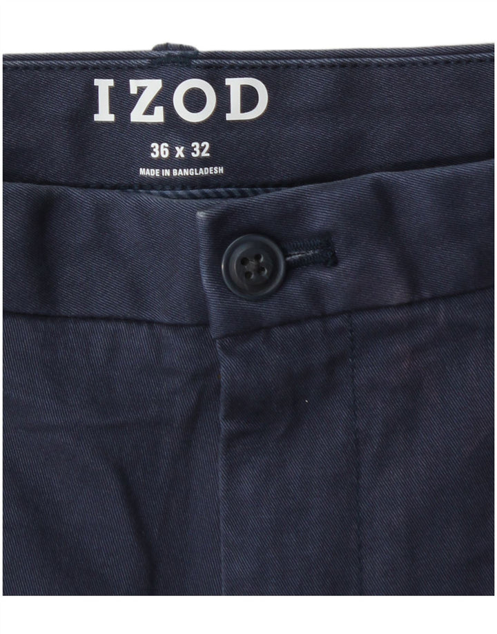 IZOD Muške ravne chino hlače W36 L32 tamnoplavi pamuk