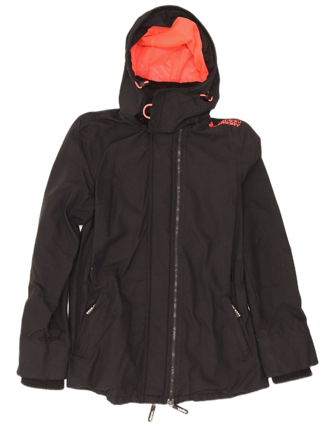 Superdry ženska Windmac kišna jakna s kapuljačom UK 36 mali crni poliester