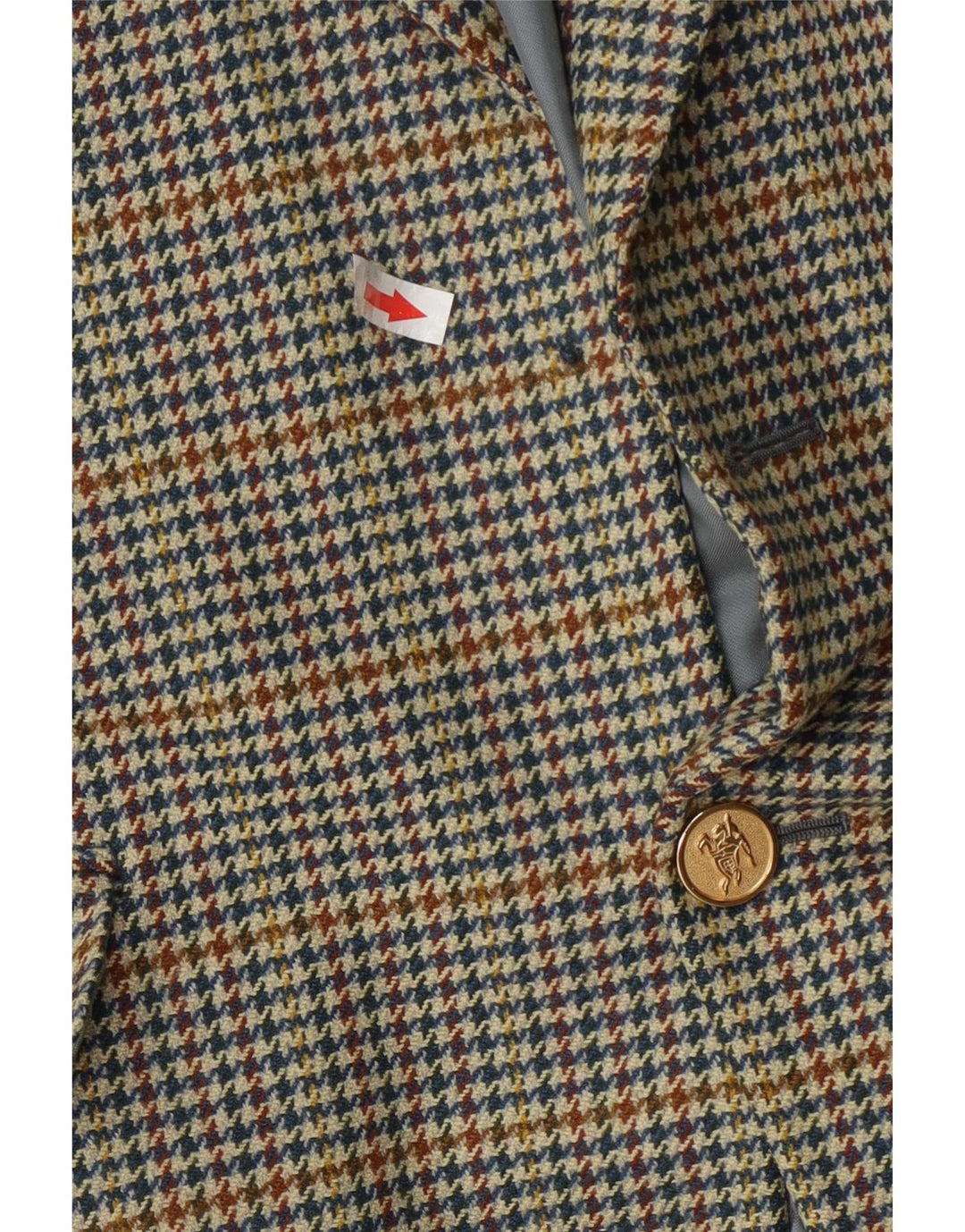 Burberrys muška jakna s jednim gumbom IT 50 Large Blue Houndstooth Wool