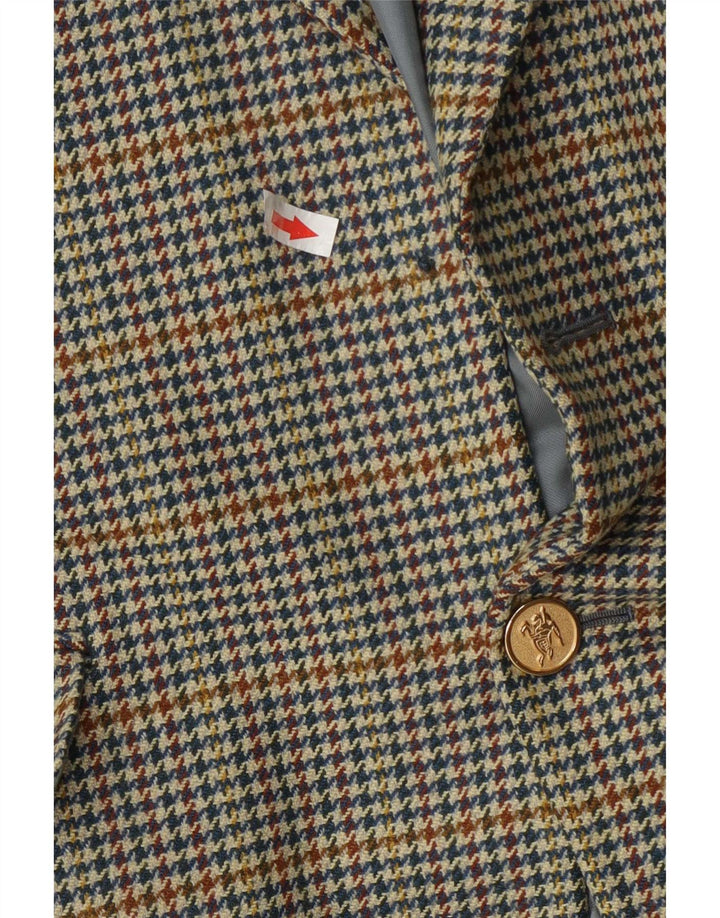 Burberrys muška jakna s jednim gumbom IT 50 Large Blue Houndstooth Wool