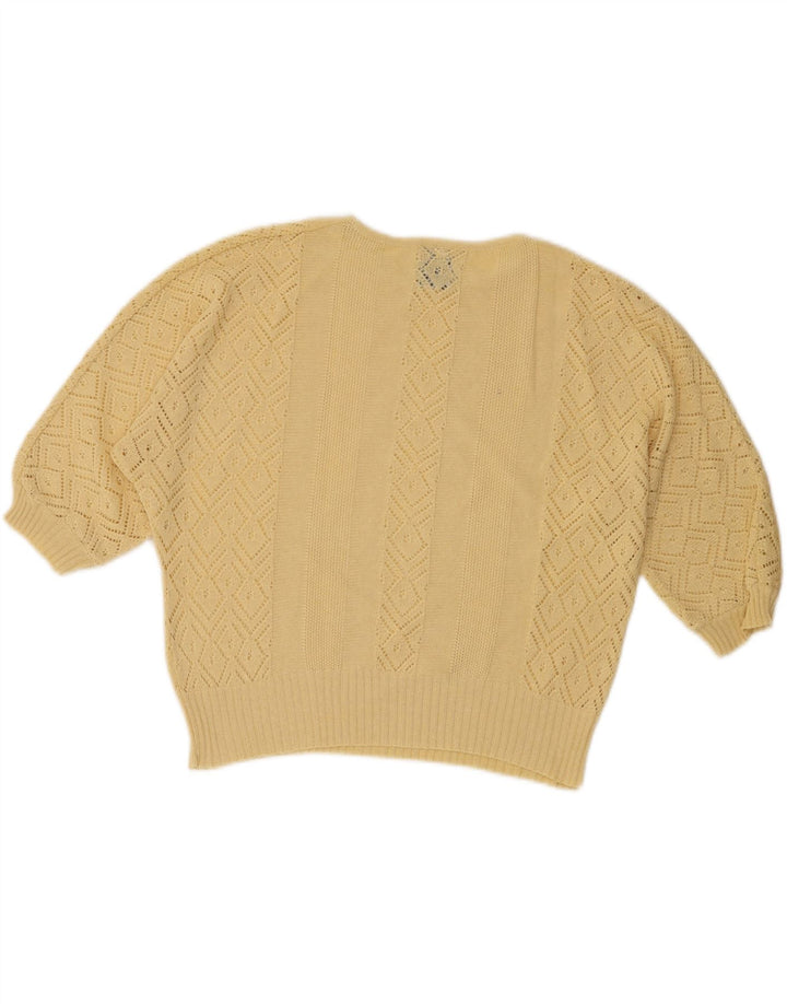 FREYA Womens Oversized Crew Neck Jumper Sweater EU 42 Large Yellow Vintage Freya and Second-Hand Freya from Messina Hembry 