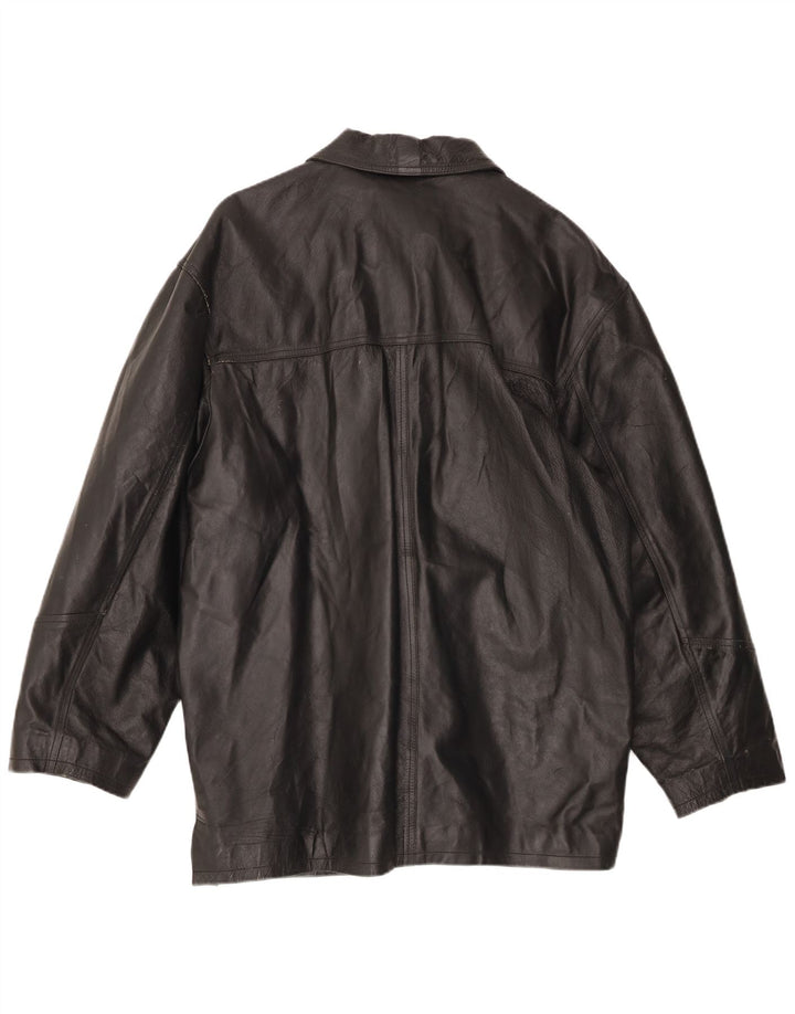 VINTAGE muška kožna jakna IT 54 2XL crna koža