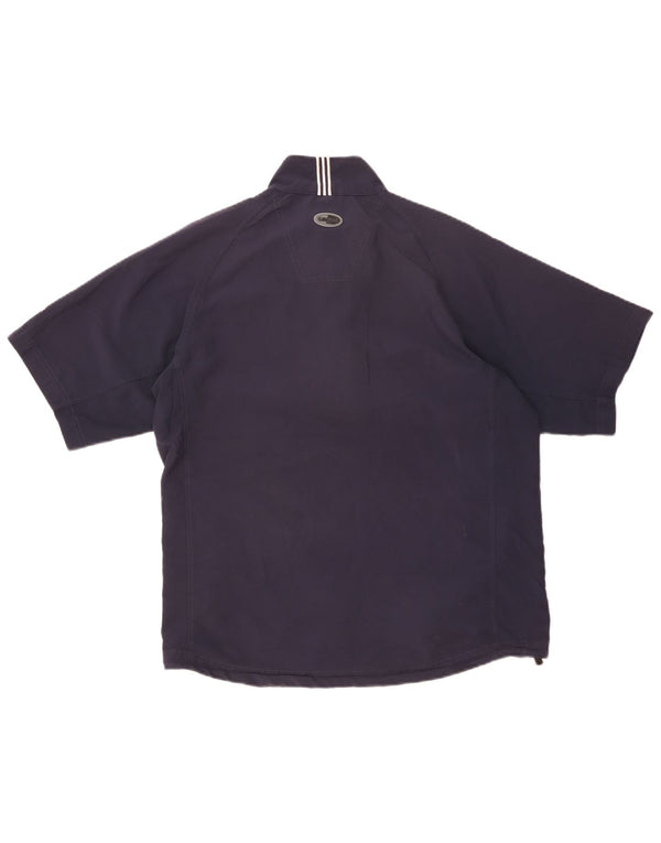 Adidas Mens Short Sleeve Zip Neck Pullover Tracksuit Top Medium Navy Blue