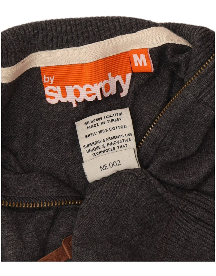Superdry muški džemper s izrezom i srednje sivim pamukom