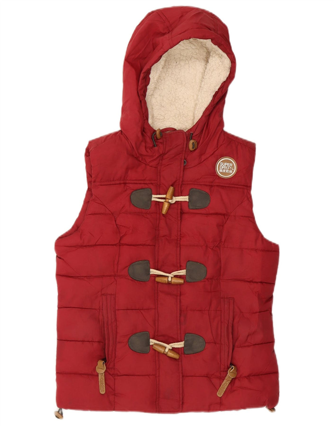 SUPERDRY Ženska podstavljena majica s kapuljačom UK 10 Mala crvena poliester