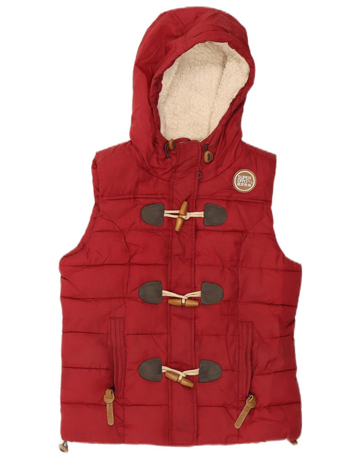 SUPERDRY Ženska podstavljena majica s kapuljačom UK 10 Mala crvena poliester
