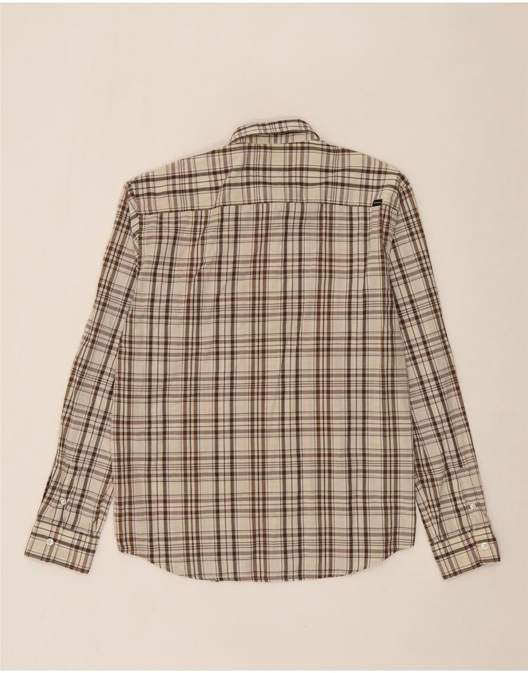 HURLEY Mens Shirt Large Beige Check Cotton Vintage Hurley and Second-Hand Hurley from Messina Hembry 