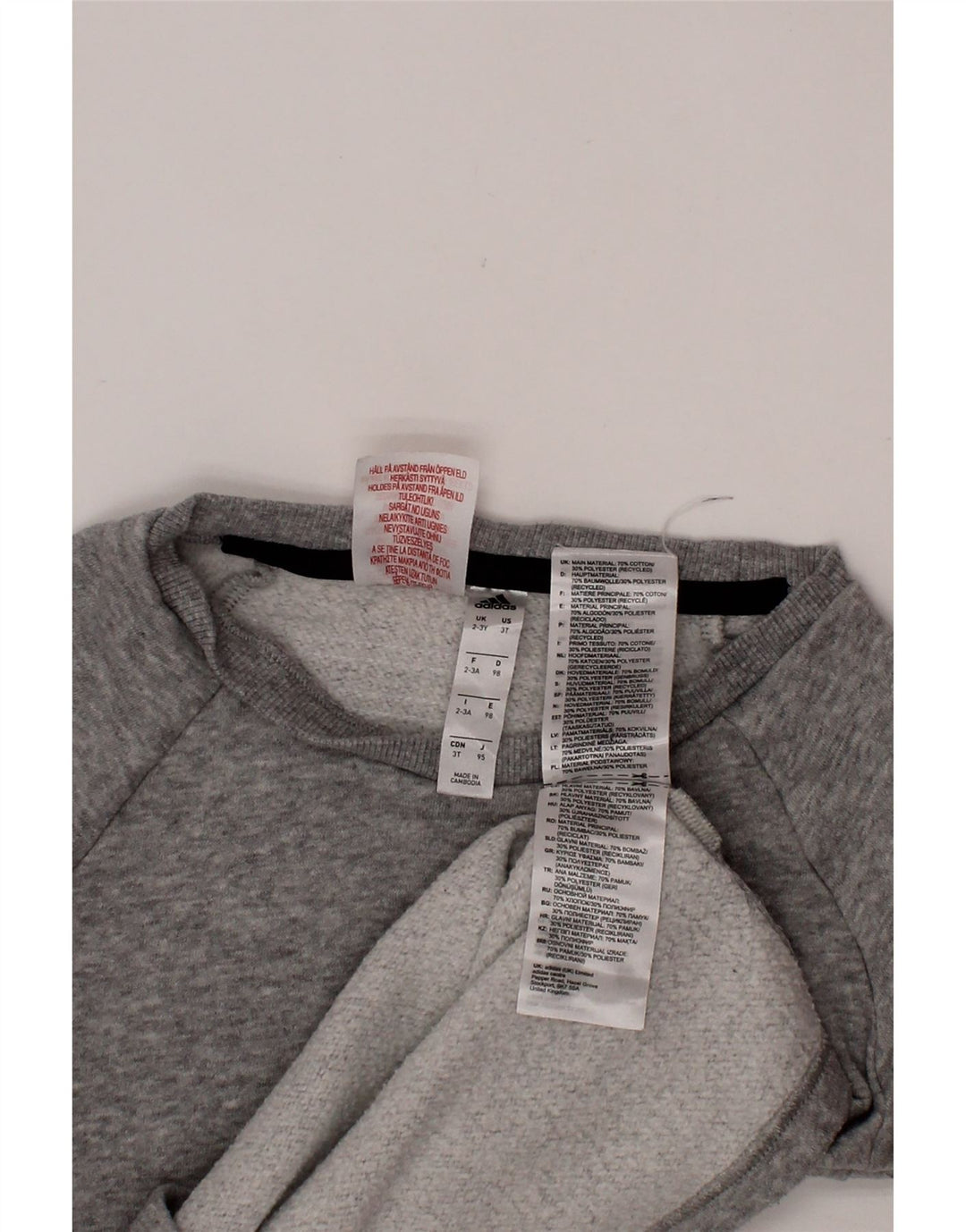 ADIDAS majica s kratkim rukavima za dječake 2-3 godine, siva