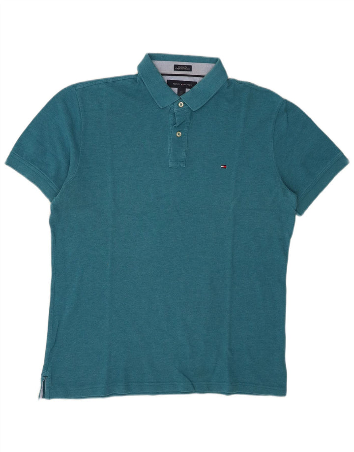 Velika plava muška polo majica prilagođenog kroja Tommy Hilfiger