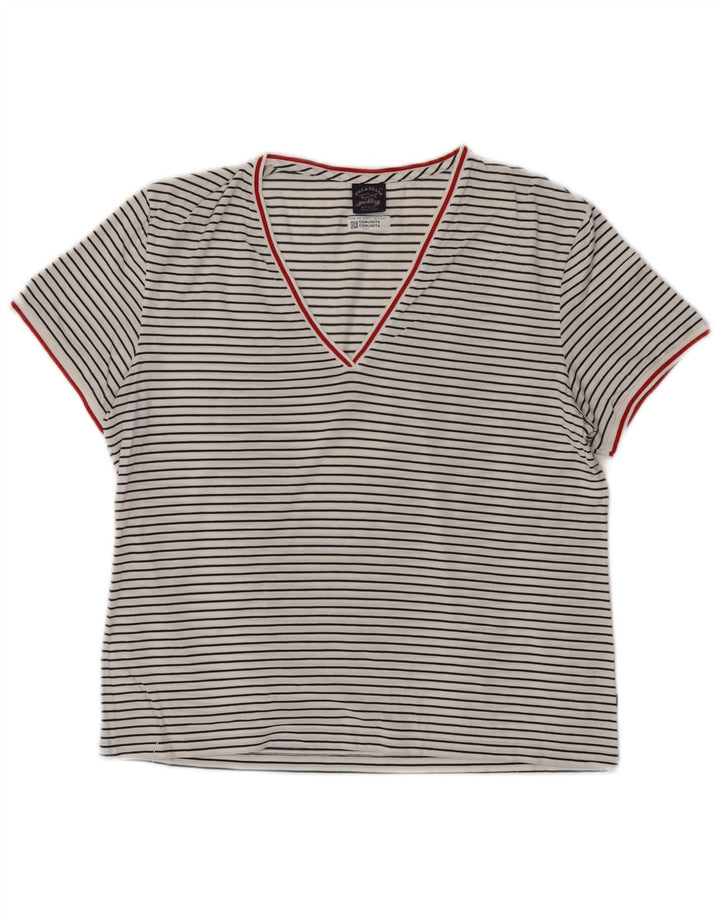PAUL & SHARK Ženska majica kratkih rukava UK 18 XL Pamuk na bijele pruge