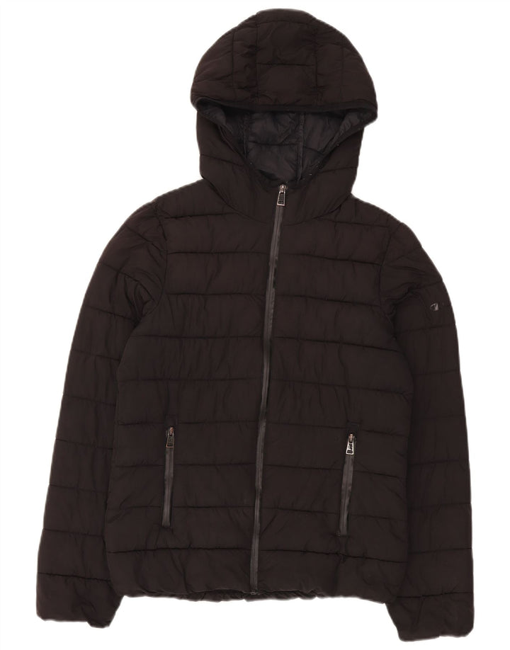 Champion ženska podstavljena jakna s kapuljačom UK 10 Mala crna poliester