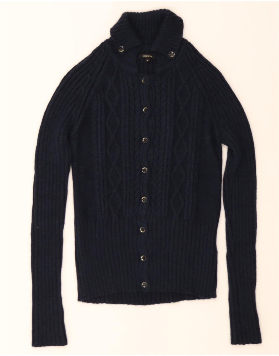 KOCCA Womens Cardigan Sweater UK 12 Medium Navy Blue Polyacrylic Vintage KOCCA and Second-Hand KOCCA from Messina Hembry 