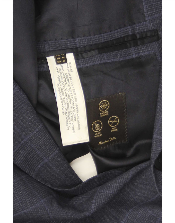 Massimo Dutti muška jakna sa 2 gumba EU 40 srednje mornarsko plava karirana vuna