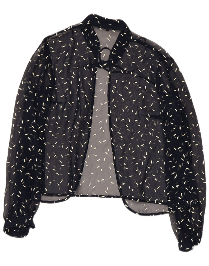 VINTAGE ženska košulja s apstraktnim uzorkom UK 22 3XL tamnoplava