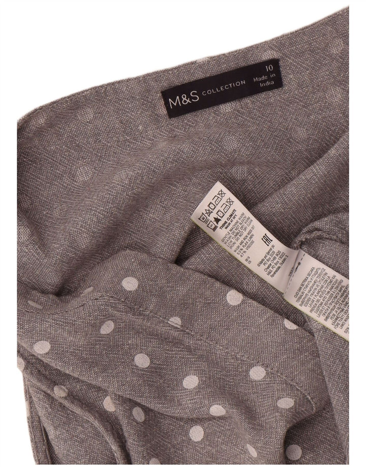Marks & Spencer ženska pomaknuta haljina bez rukava UK 10 Mala siva na točkice