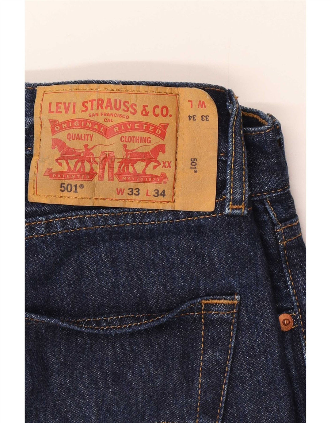 Levi's muške 501 ravne traperice W33 L34 plavi pamuk