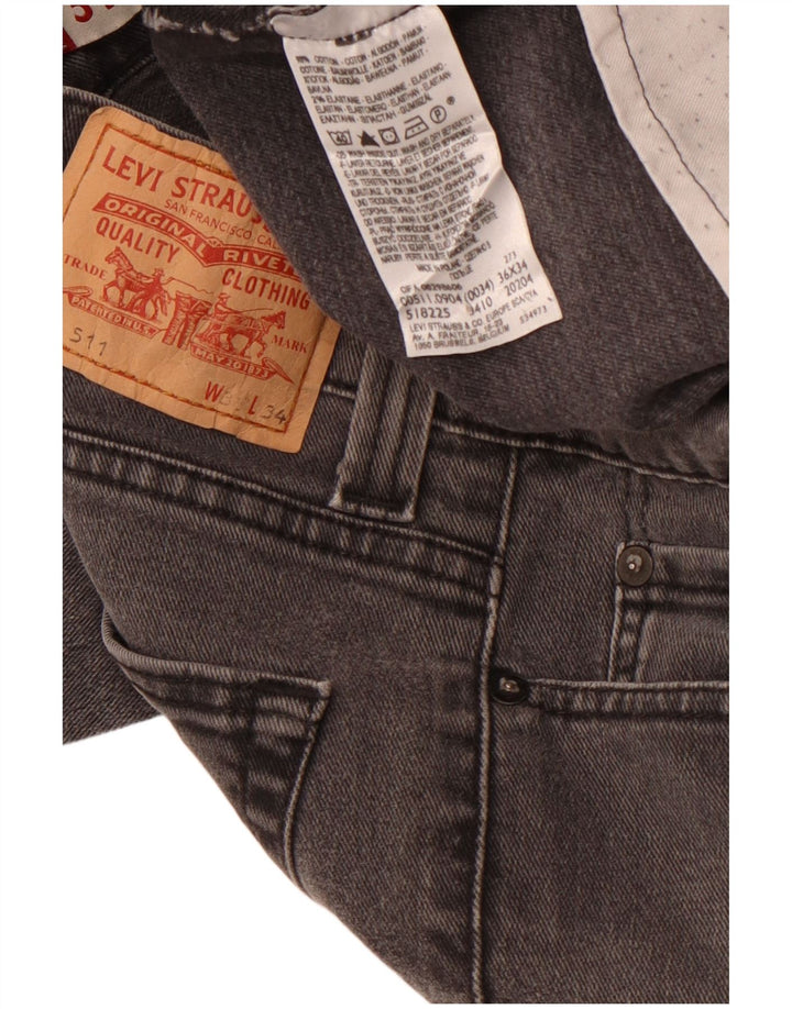 LEVI'S Ženske 511 uske traperice W36 L34 Sivi pamuk