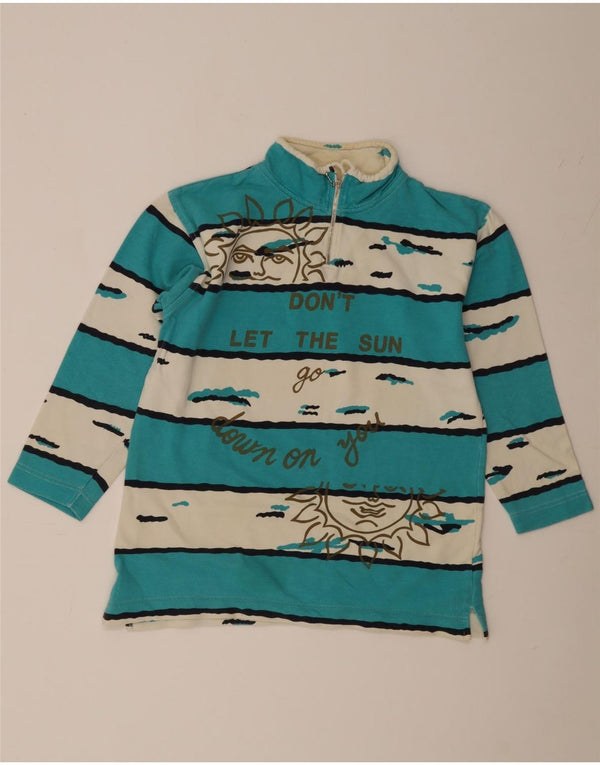 Vintage ženski džemper s grafičkim motivima UK 10/12, mali, retro na plave pruge