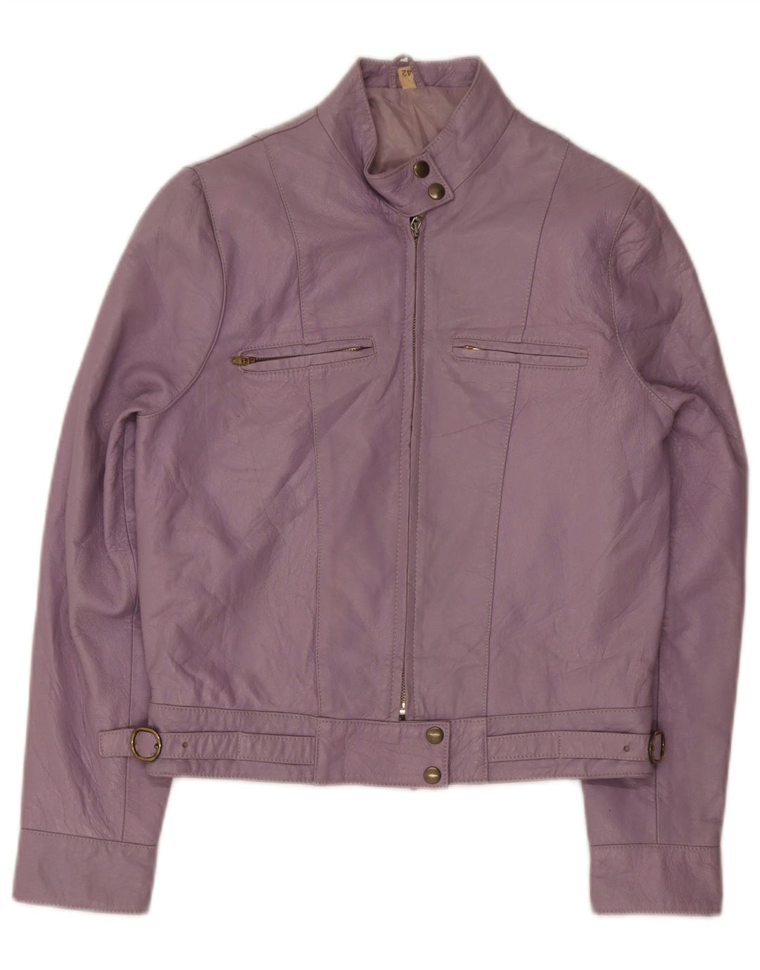 Vintage ženska bomber kožna jakna IT 42 srednje ljubičasta koža
