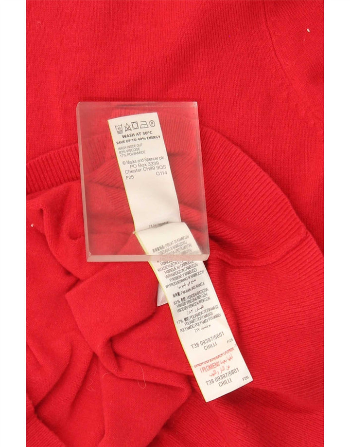Marks & Spencer ženski kardigan pulover UK 12 Srednje crvena viskoza