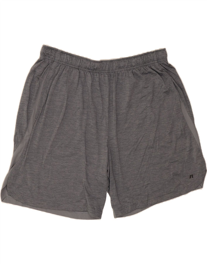 RUSSELL ATHLETIC Mens Sport Shorts XL  Grey Colourblock Polyester Vintage Russell Athletic and Second-Hand Russell Athletic from Messina Hembry 