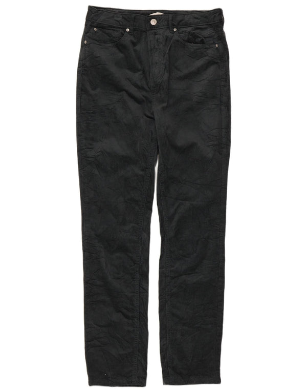 Marks & Spencer Womens Slim Corduroy Trousers UK 12 Medium W32 L29 Green
