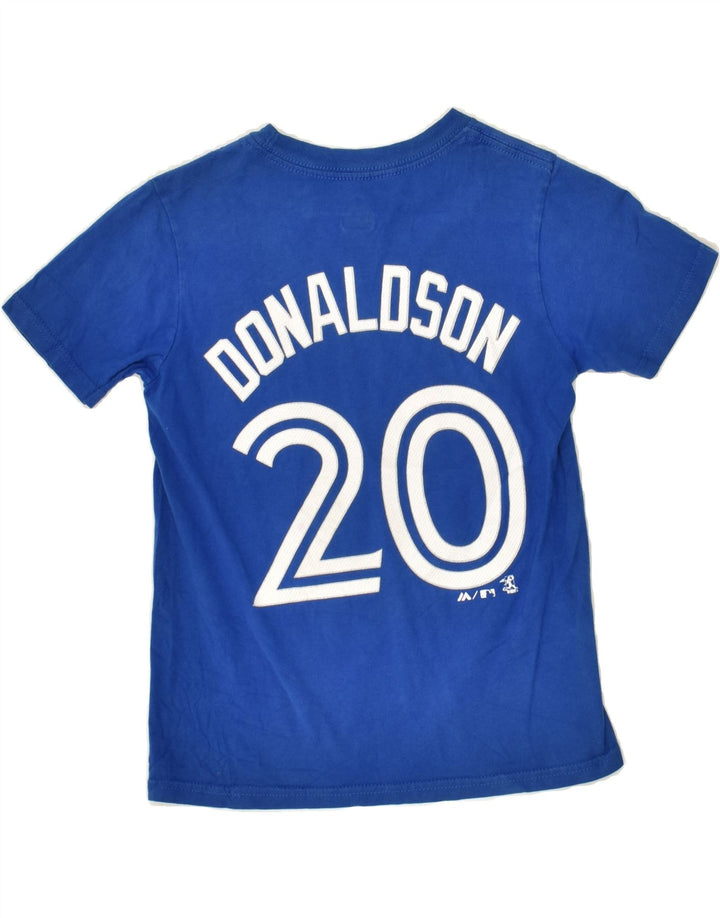 MAJESTIC Boys Graphic T-Shirt Top 6-7 Years Small Blue Cotton Vintage Majestic and Second-Hand Majestic from Messina Hembry 