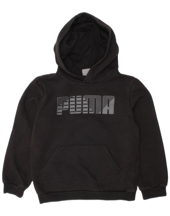 PUMA Boys Graphic Hoodie Džemper 7-8 godina crni pamuk