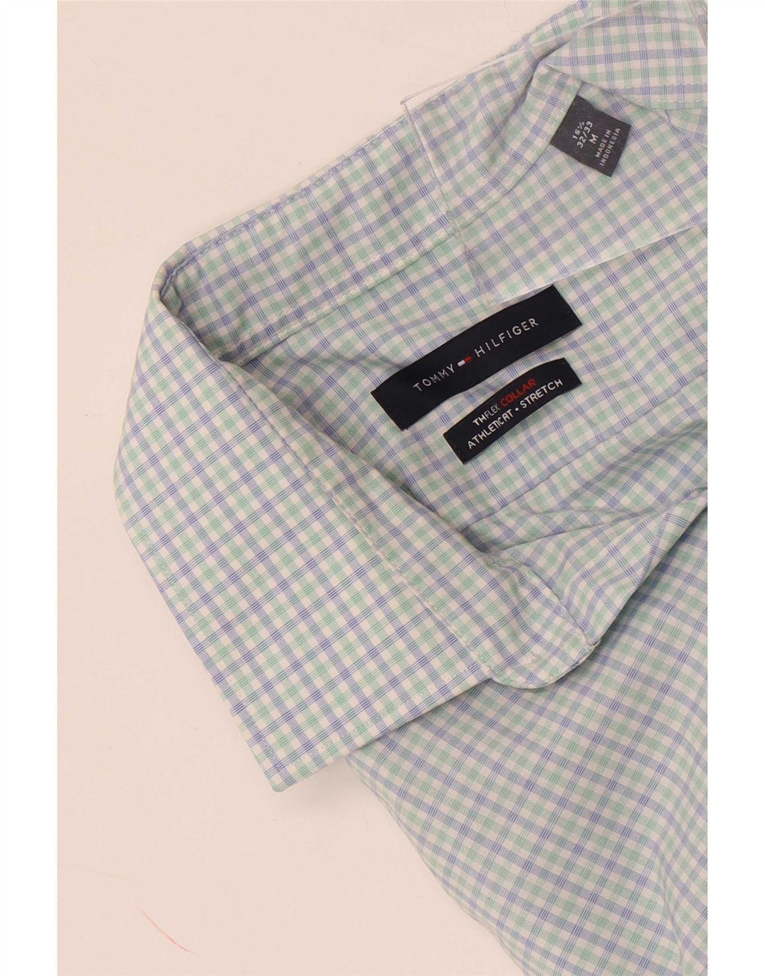 Tommy Hilfiger muška košulja veličine 15 1/2 srednje plavi karirani pamuk