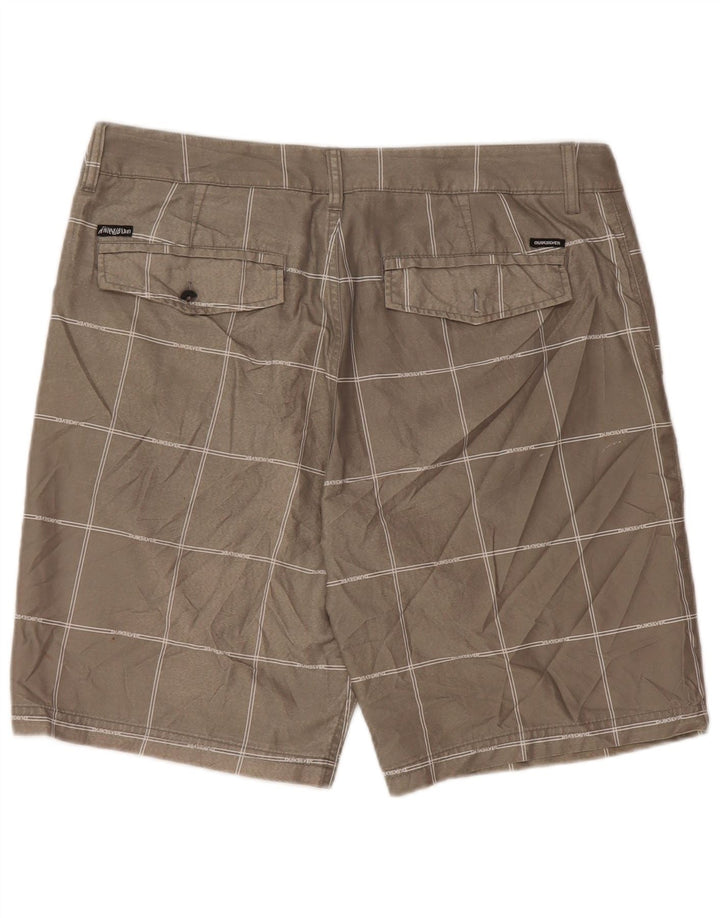 Quiksilver muške chino kratke hlače W34 veliki sivi karirani poliester