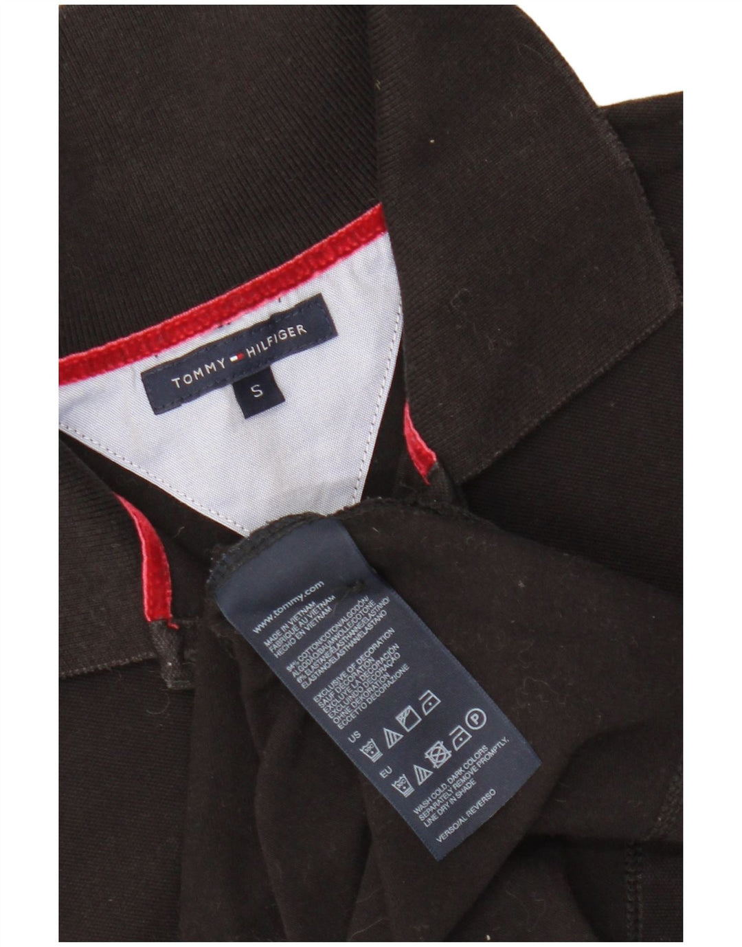 TOMMY HILFIGER Ženska polo majica UK 8 Mala crna pamuk